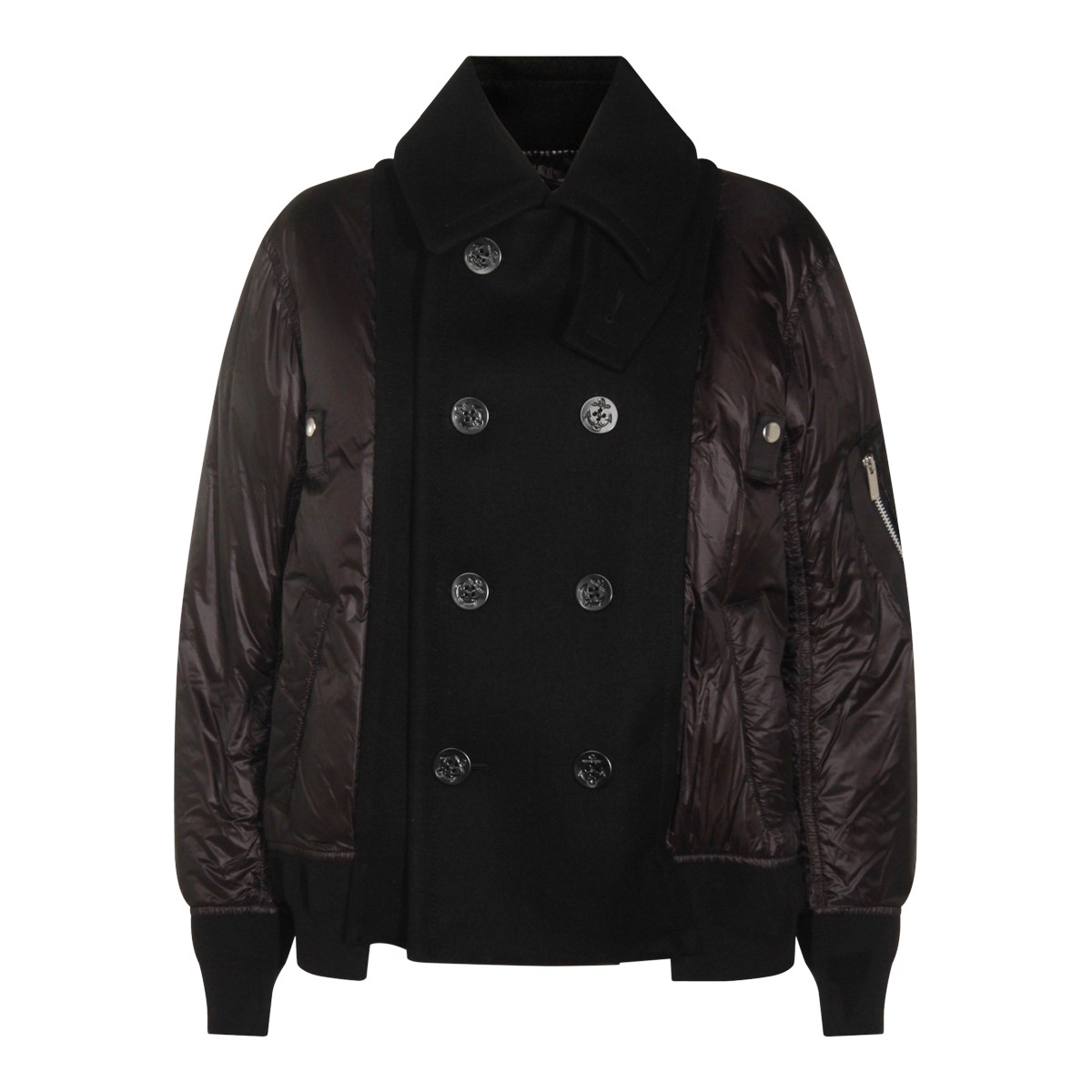 BLACK WOOL DOWN JACKET