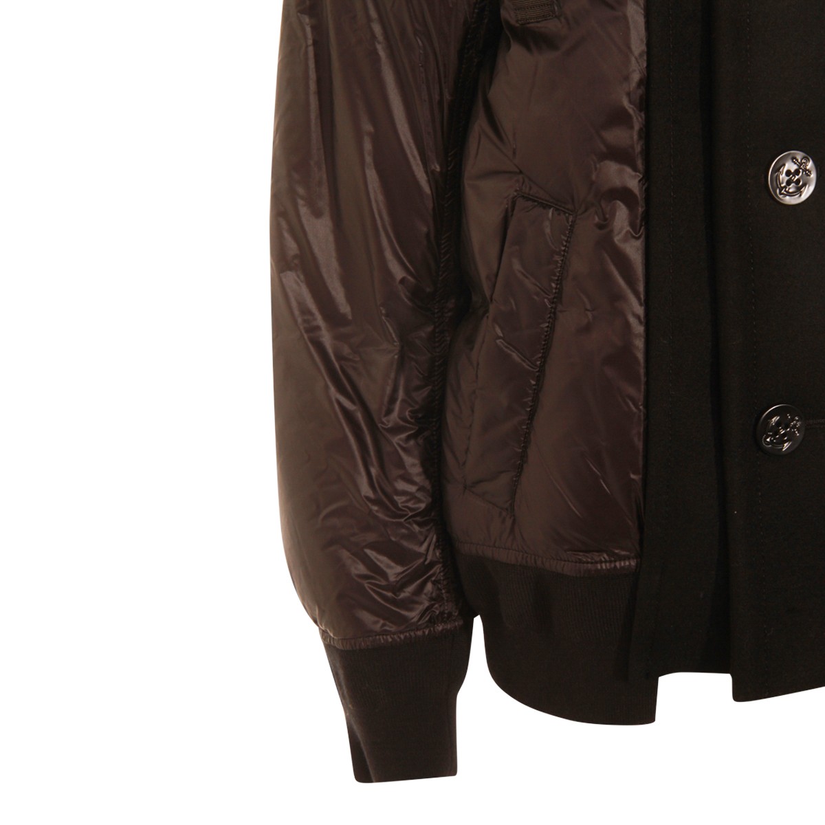 BLACK WOOL DOWN JACKET