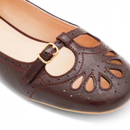 DARK PURPLE LEATHER FLATS
