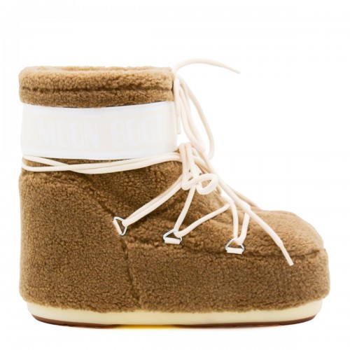 BROWN ICON LOW FLEECE BOOTS