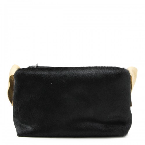 BLACK LEATHER SHOULDER BAG