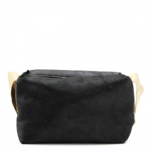 BLACK LEATHER SHOULDER BAG