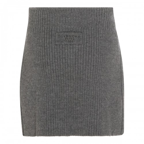 GREY WOOL SKIRT