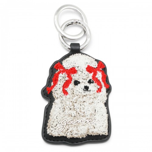 BLACK LEATHER KEYRING