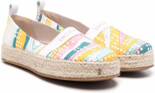 PUCCI Junior Onde-print espadrilles White