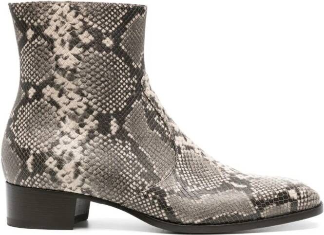 Scarosso Warren python-print Chelsea boots Neutrals