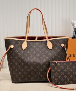 Louis Vuitton Monogram Canvas Neverfull MM Tote In Red
