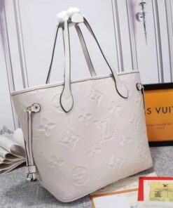 Alternative view of Louis Vuitton Monogram Empreinte Neverfull MM Tote In Cream