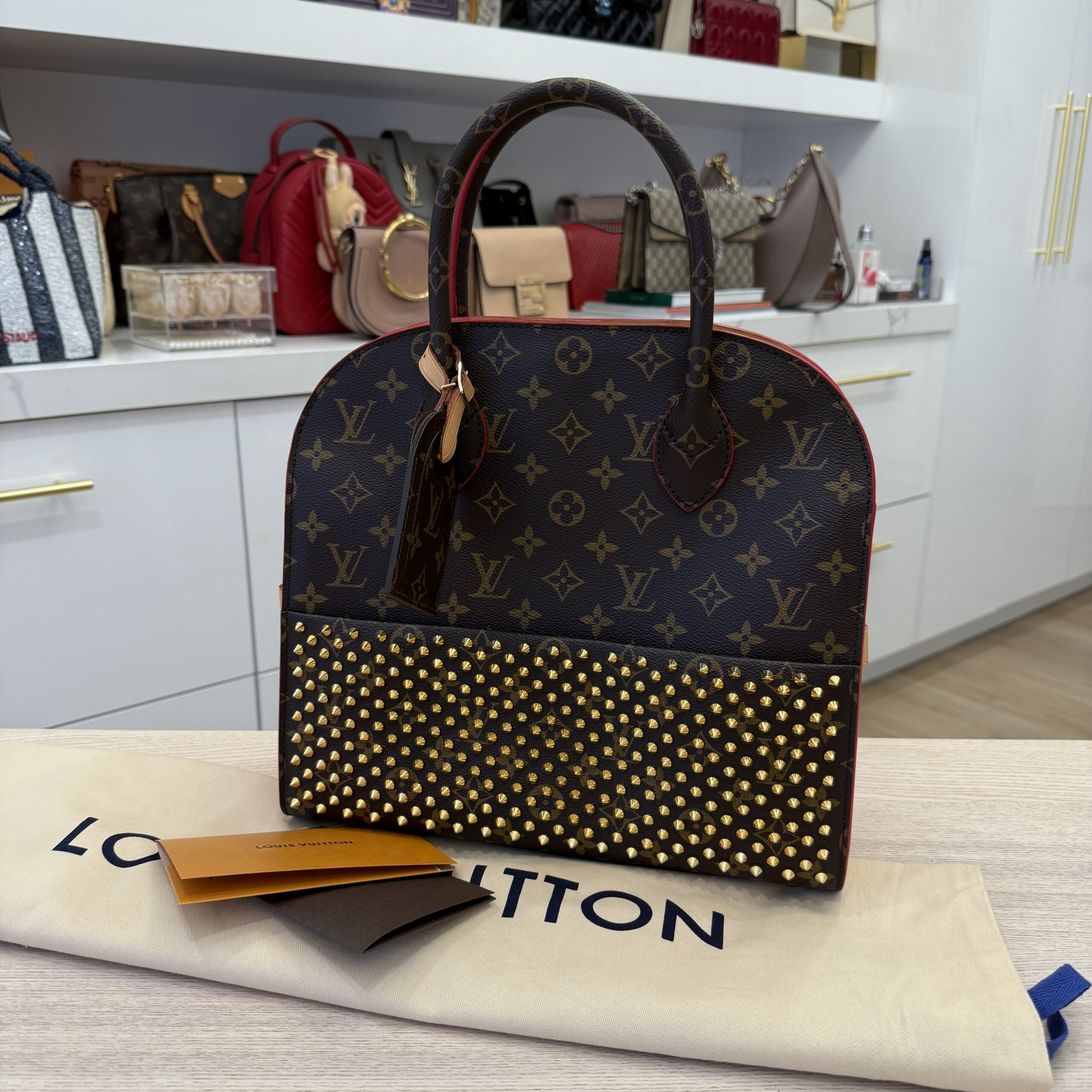 Louis Vuitton x Christian Louboutin Shopping Bag Calf Hair and Monogram Canvas