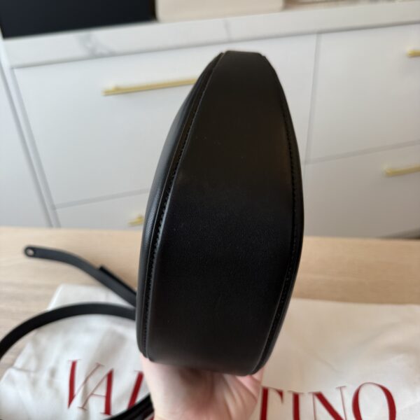 Valentino Gravami VLogo Moon Mini Hobo Bag in Nappa Leather Black and Black Hardware