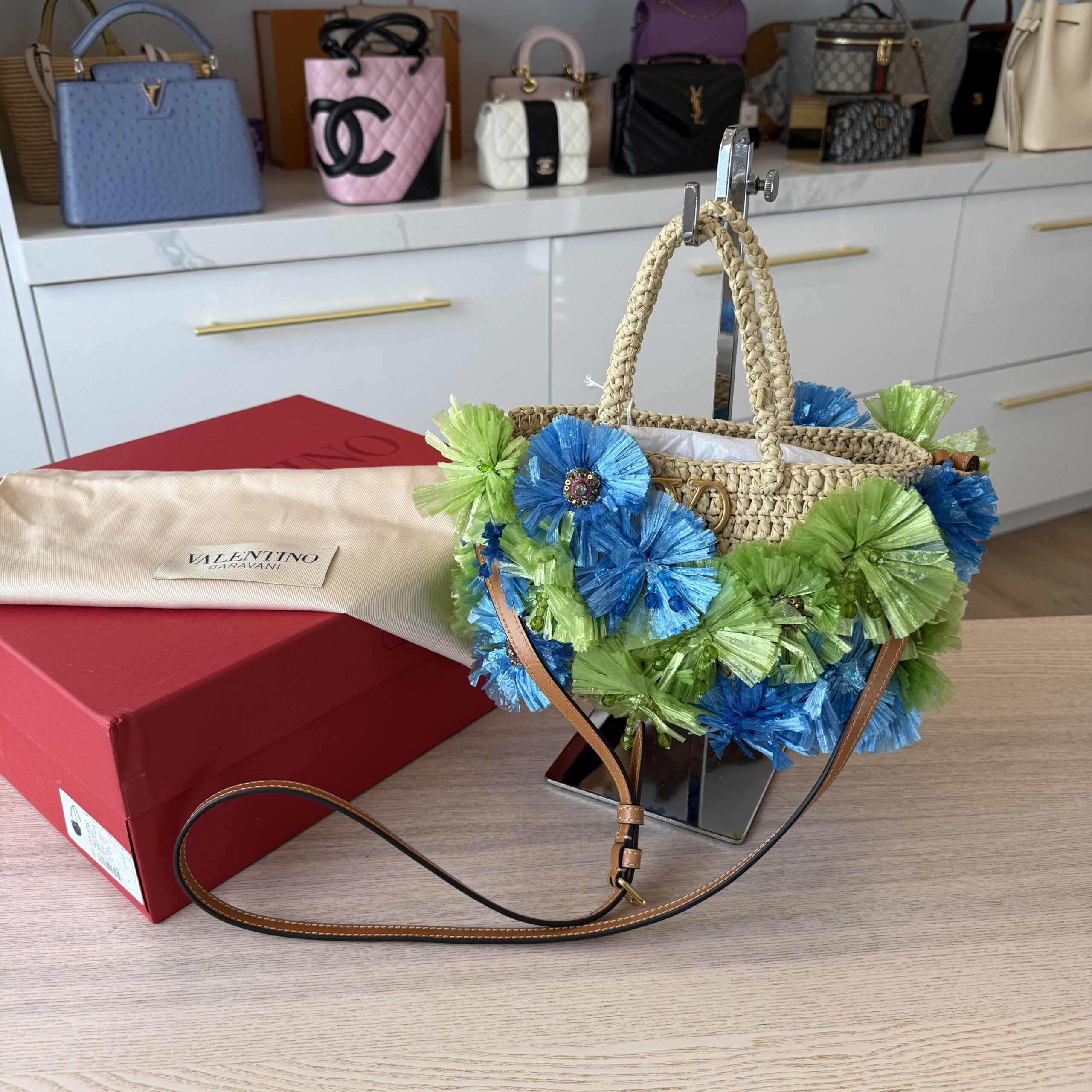 Valentino Garavani VLogo Floral Embellishments Tote