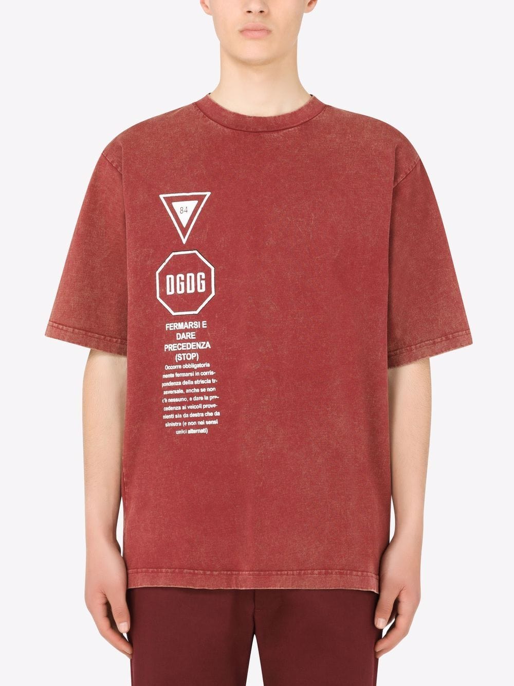 Road-Sign Print Cotton T-Shirt - alternate view