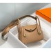 Hermes Lindy Mini Bag In Chai Clemence Leather
