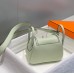 Hermes Lindy Mini Bag In Vert Fizz Clemence Leather
