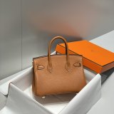 Luxury 20CM Hermes Mini Birkin With Strap Togo Leather