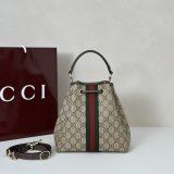 Gucci Knockoff 841313 Ophidia Small Bucket Beige GG Canvas Bag