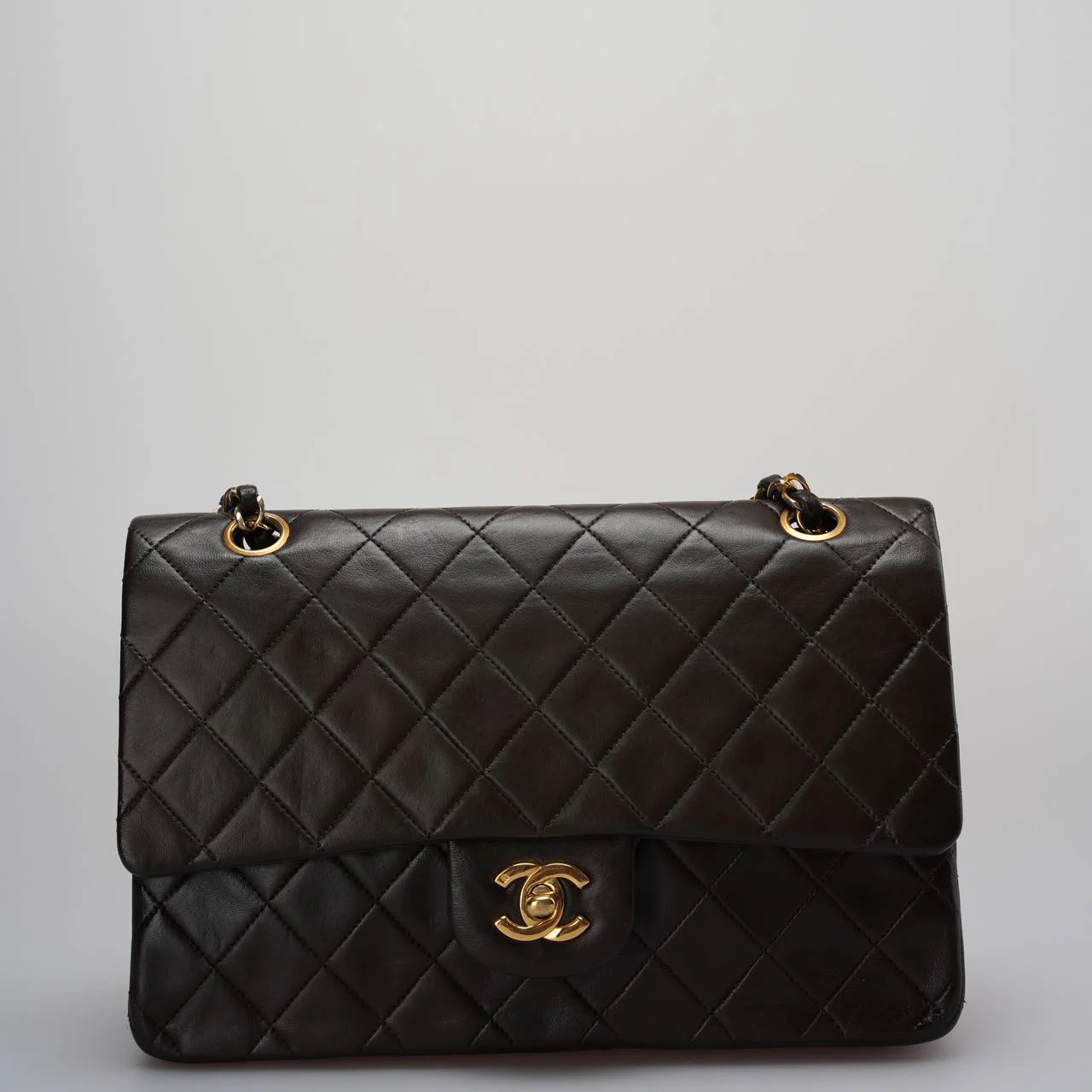 used-Chanel Vintage timeless Flap Bag in Chocolate Brown With Gold Hardware 24k Gold Hardware-MILOURA