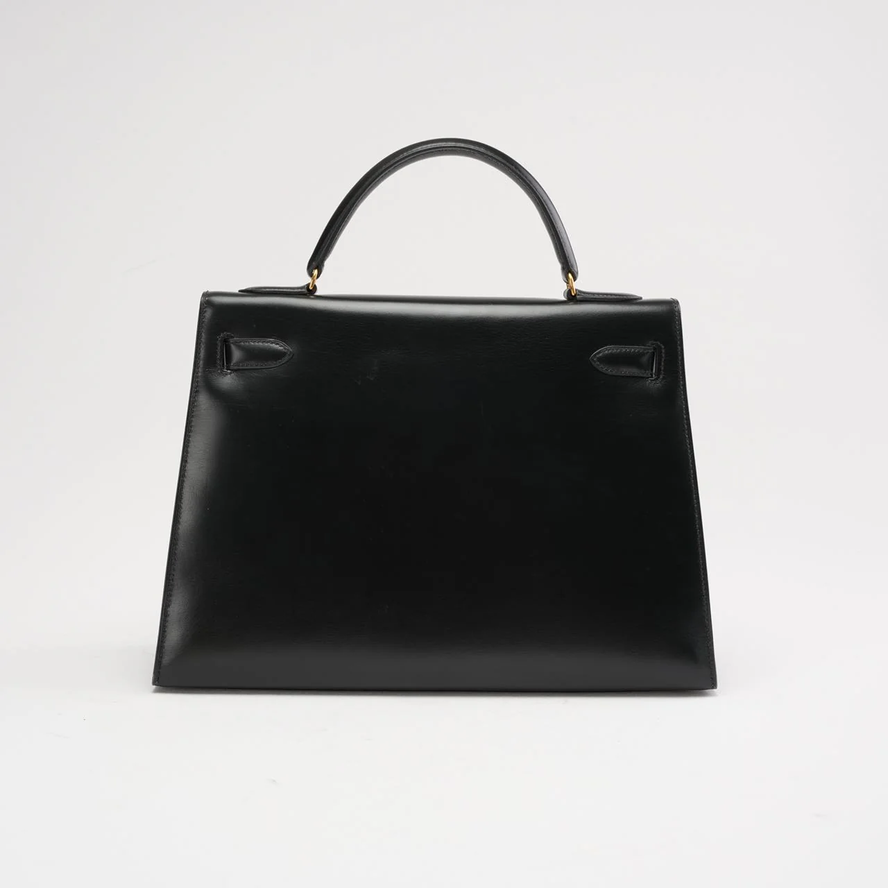 Hermès Vintage Black Kelly Sellier 32 Box Leather 1985
