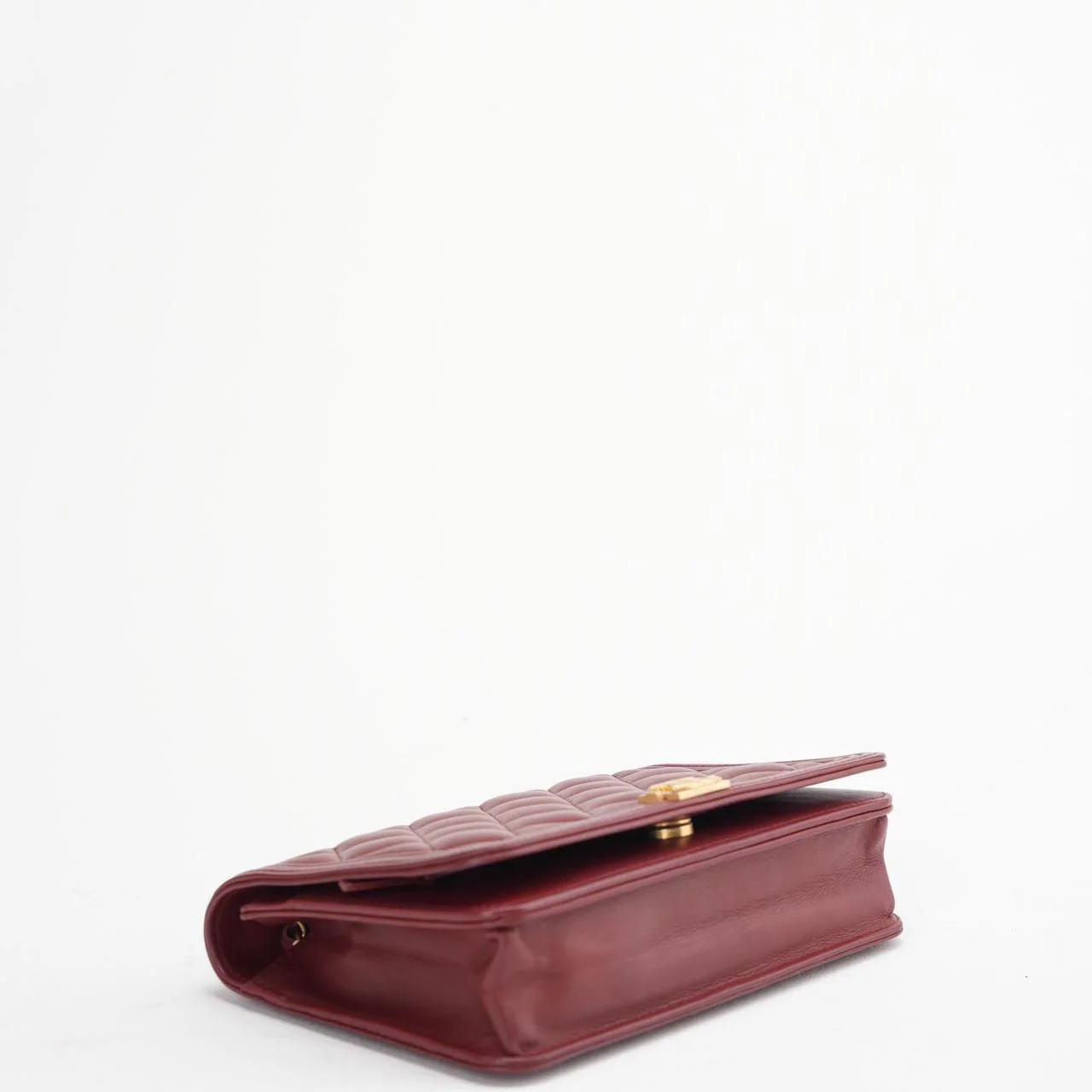 Chanel Burgundy Boy Wallet on Chain Bag Lambskin 2017