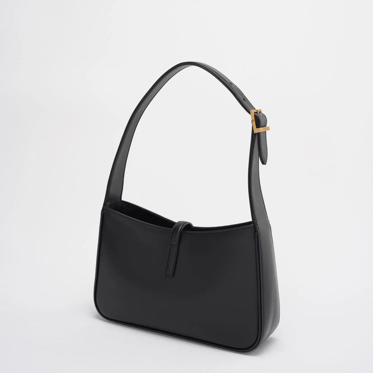 Saint Laurent Le 5 a 7 Black Hobo Bag  with Gold Hardware