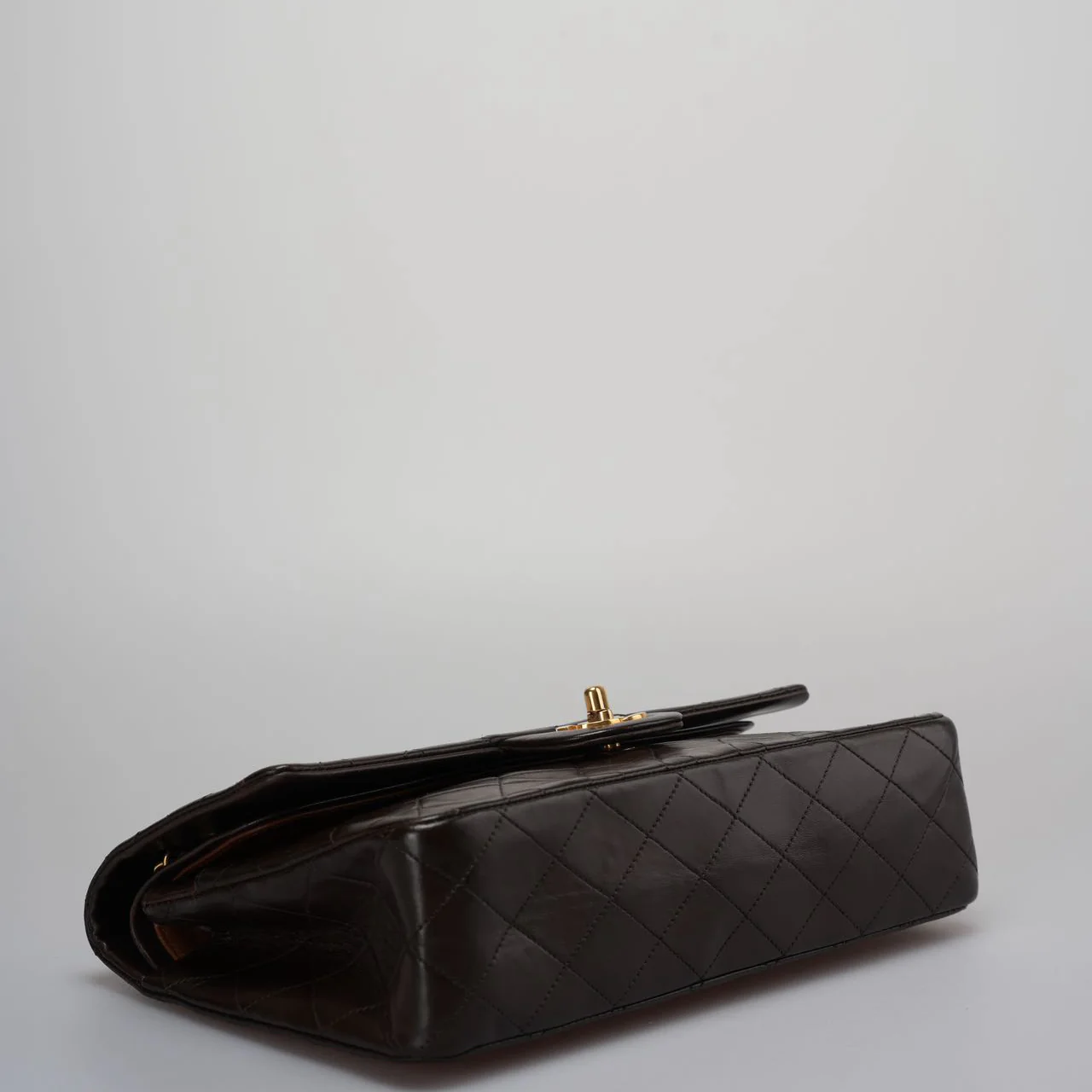 used-Chanel Vintage timeless Flap Bag in Chocolate Brown With Gold Hardware 24k Gold Hardware-MILOURA