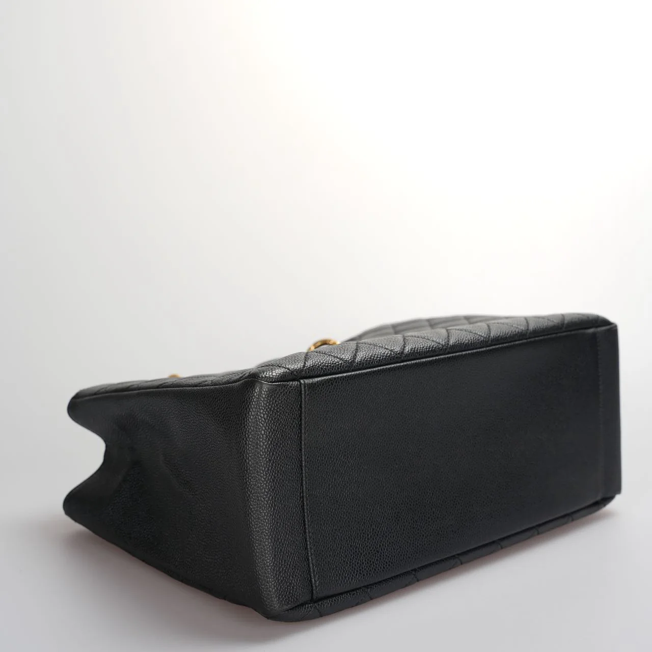 used-Chanel Black Grand Shopping Tote GST Bag in Caviar Leather with Gold Hardware-MILOURA