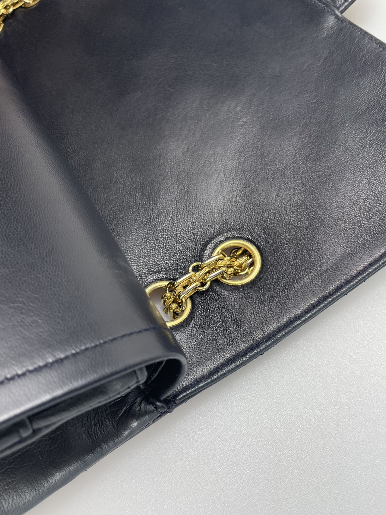 used-Chanel Black Vintage Medium Classic Double Flap Bag with 24K Gold Hardware-MILOURA