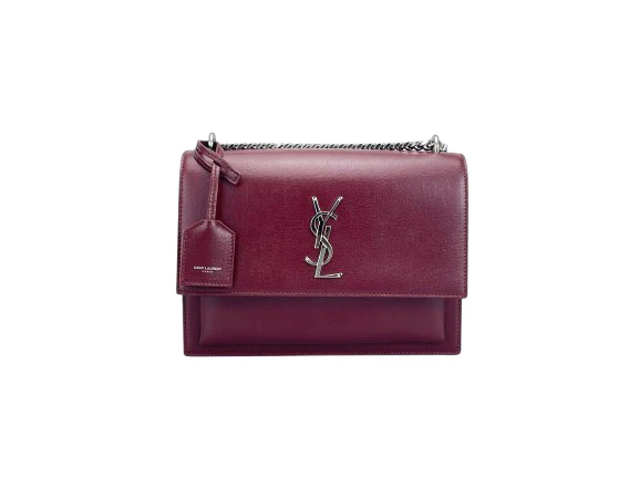 used-Saint Laurent Sunset bag in Burgundy-MILOURA