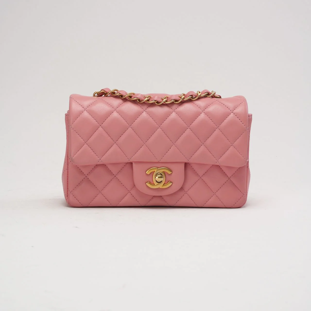 Chanel Pink Mini Rectangular Classic Flap Bag 2019