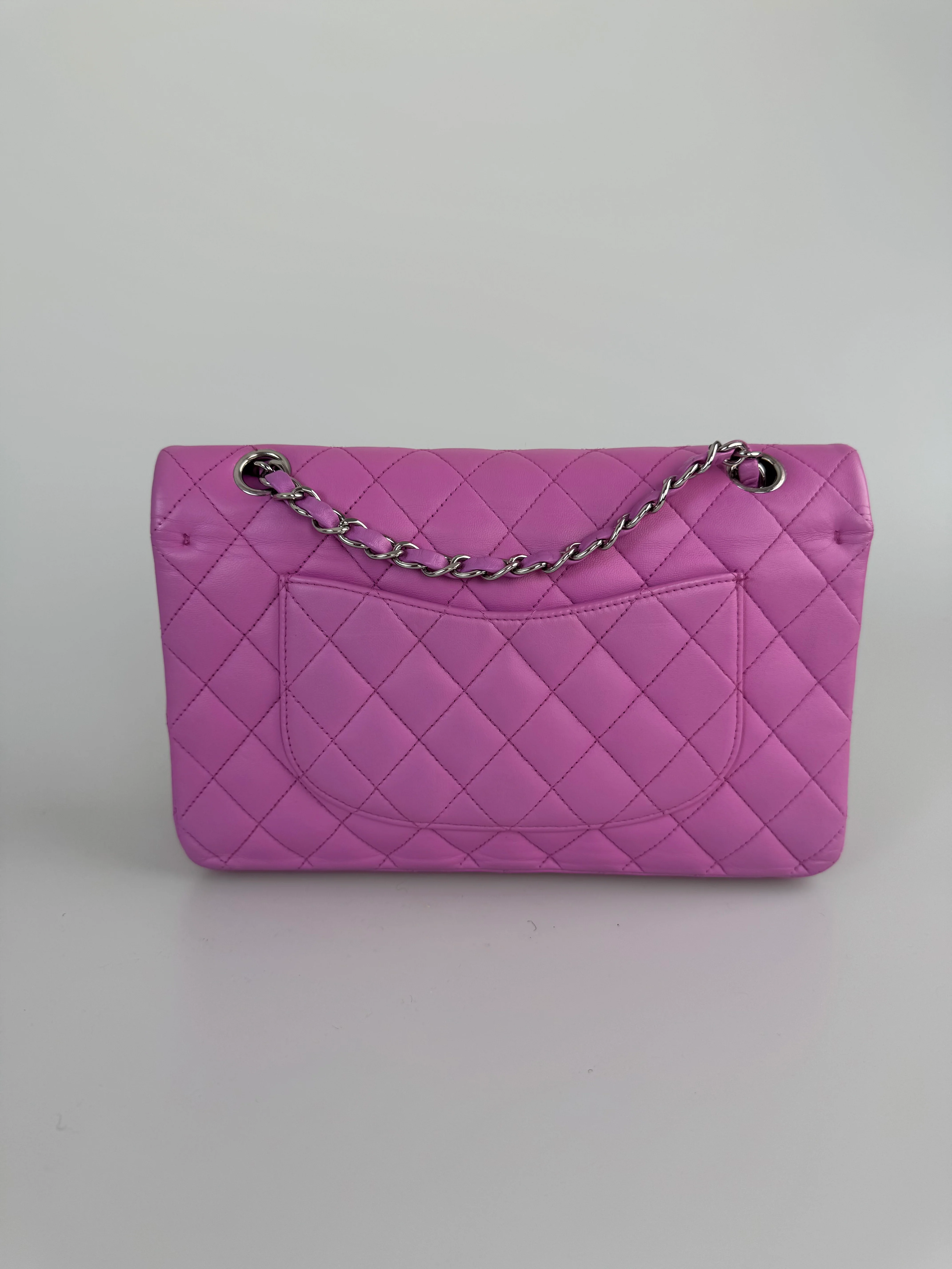 used-Chanel purple medium timeless flap bag-MILOURA