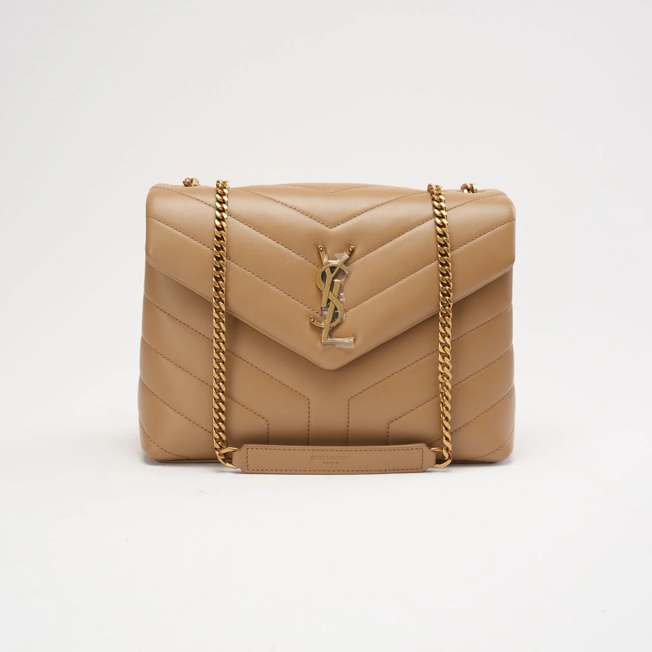 Saint Laurent Small Loulou Chain Satchel Dark Beige 2022