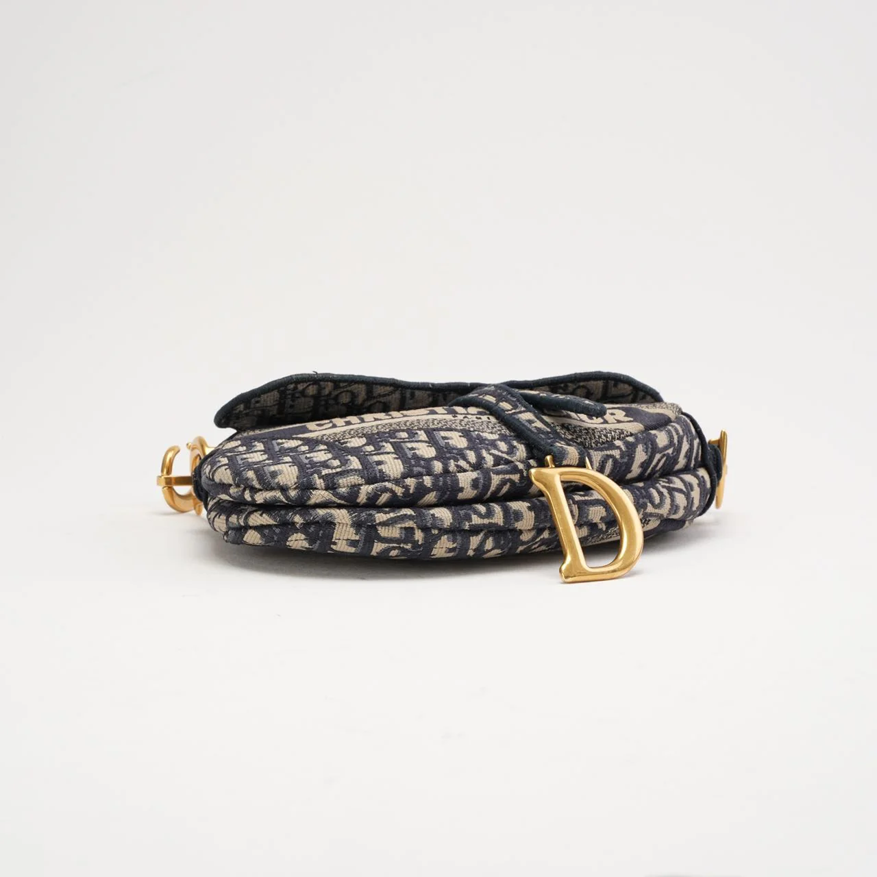 Christian Dior Medium Saddle Oblique Canvas Blue 2019