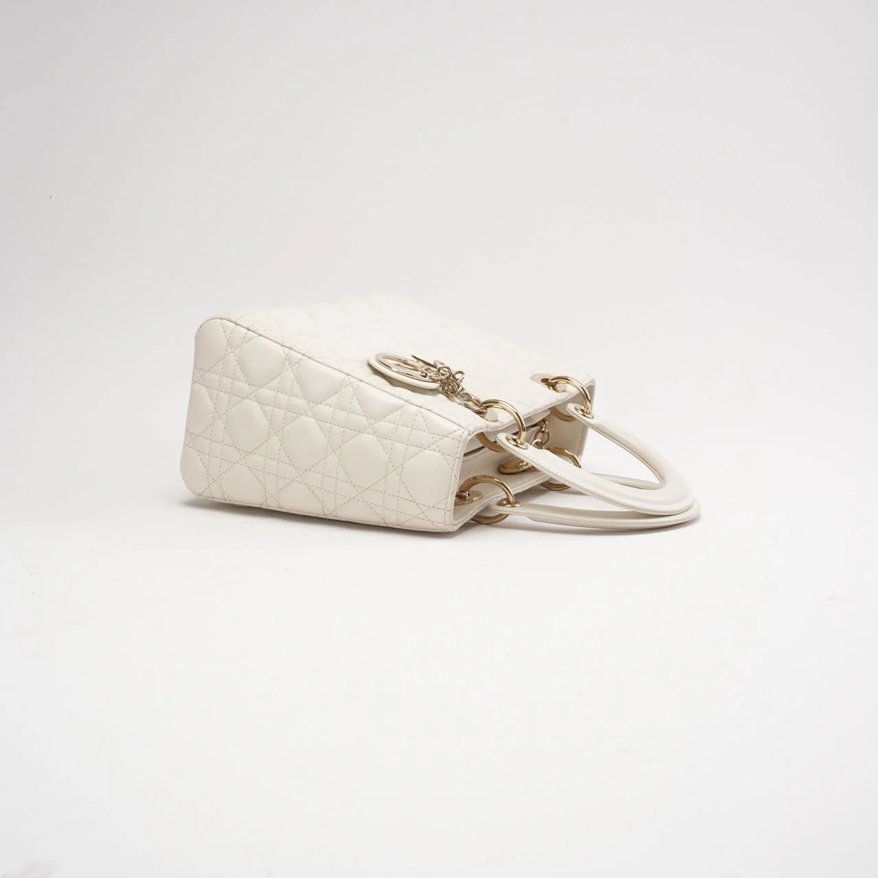 Dior Lady Dior Medium Bag White Lambskin (2019)