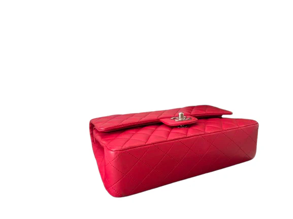 used-Chanel timeless red Medium Lambskin Flap Bag-MILOURA