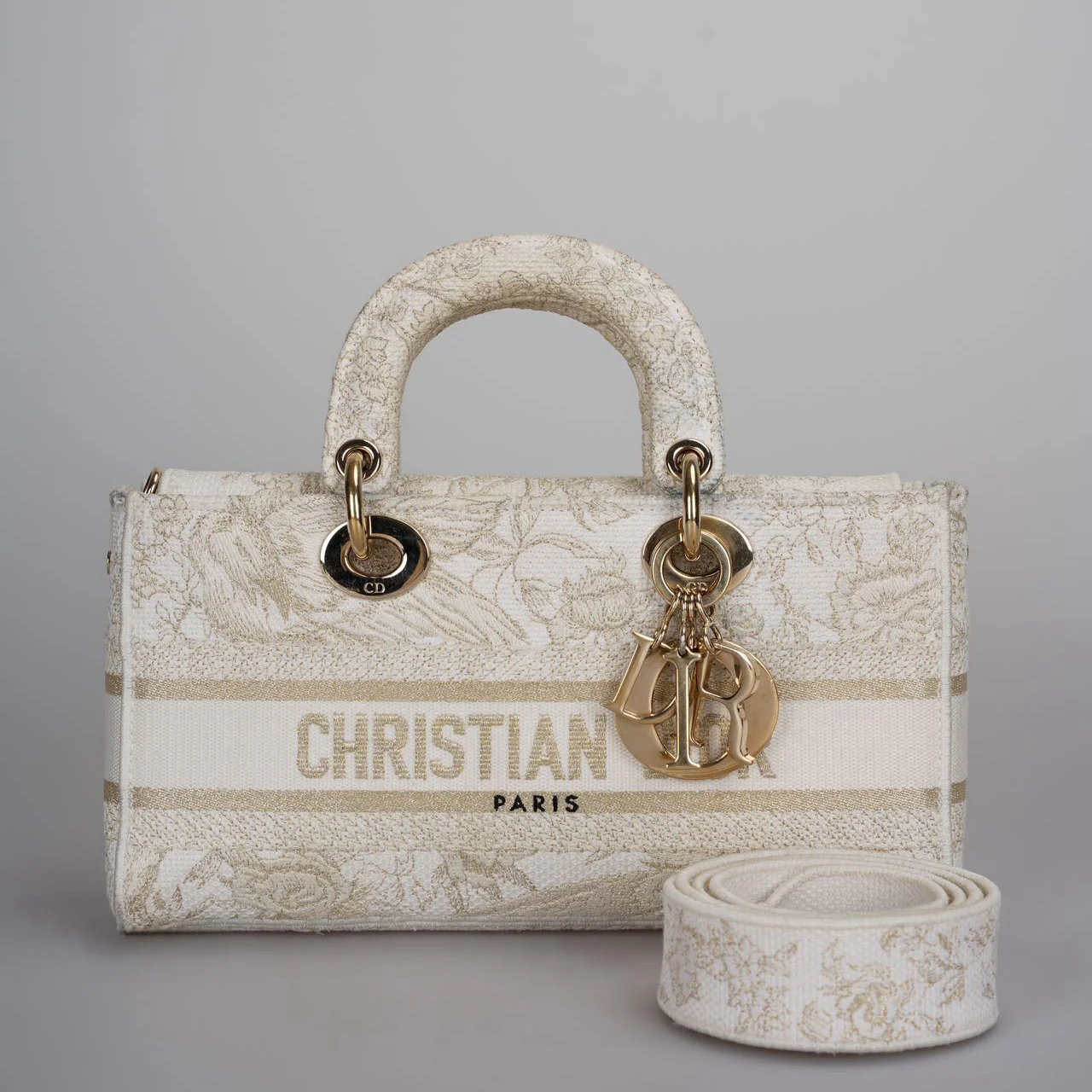 used-Christian Dior Lady D-Joy Bag in Beige-MILOURA