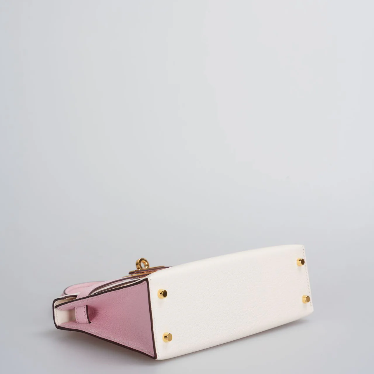 used-Hermes Mini Kelly 20cm HSS In Chèvre mysore Nata with Rose Sakura-MILOURA