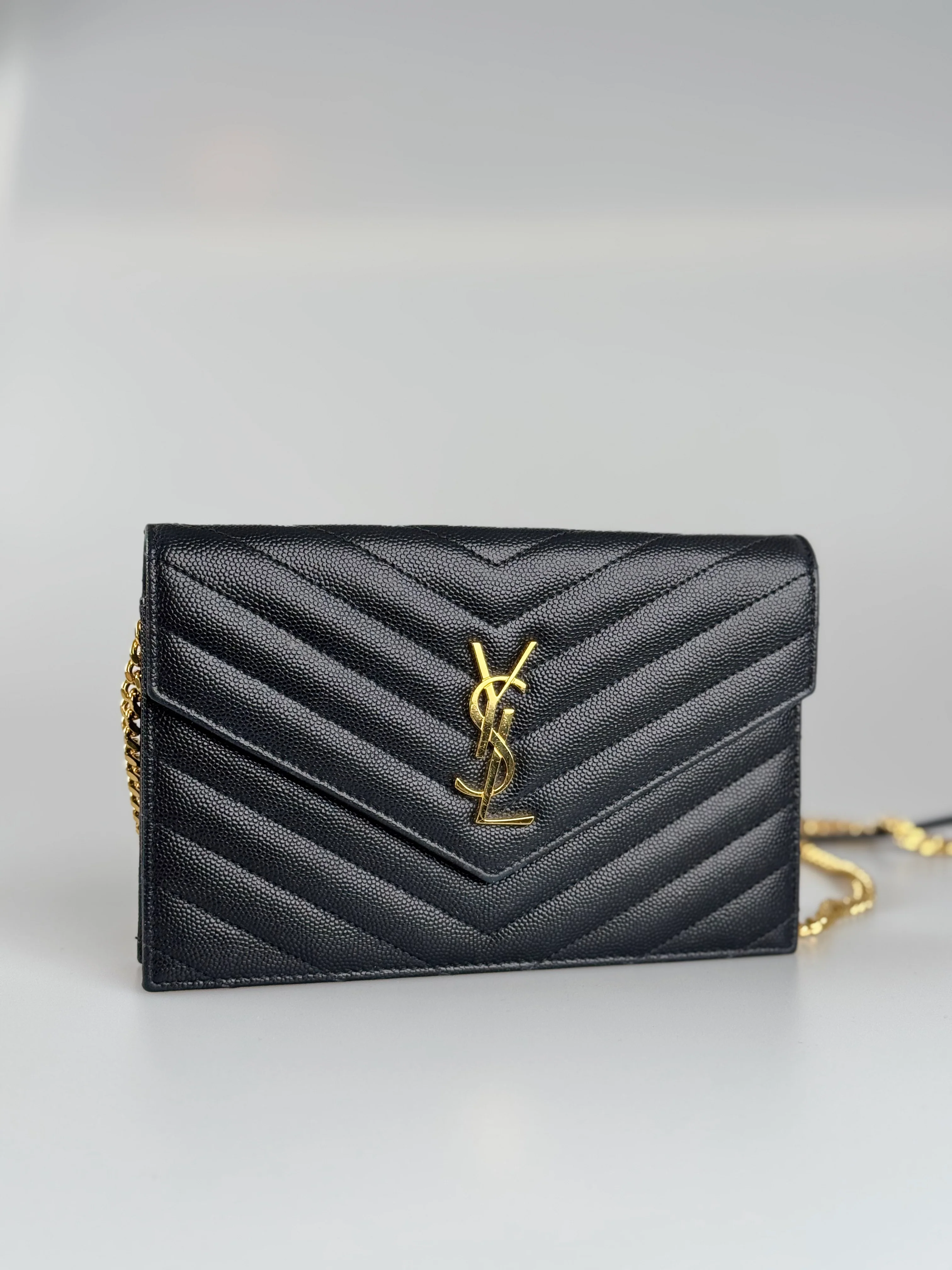 used-Saint Laurent YSL Chain Wallet Monogram NeroWallet On A Chain bag-MILOURA