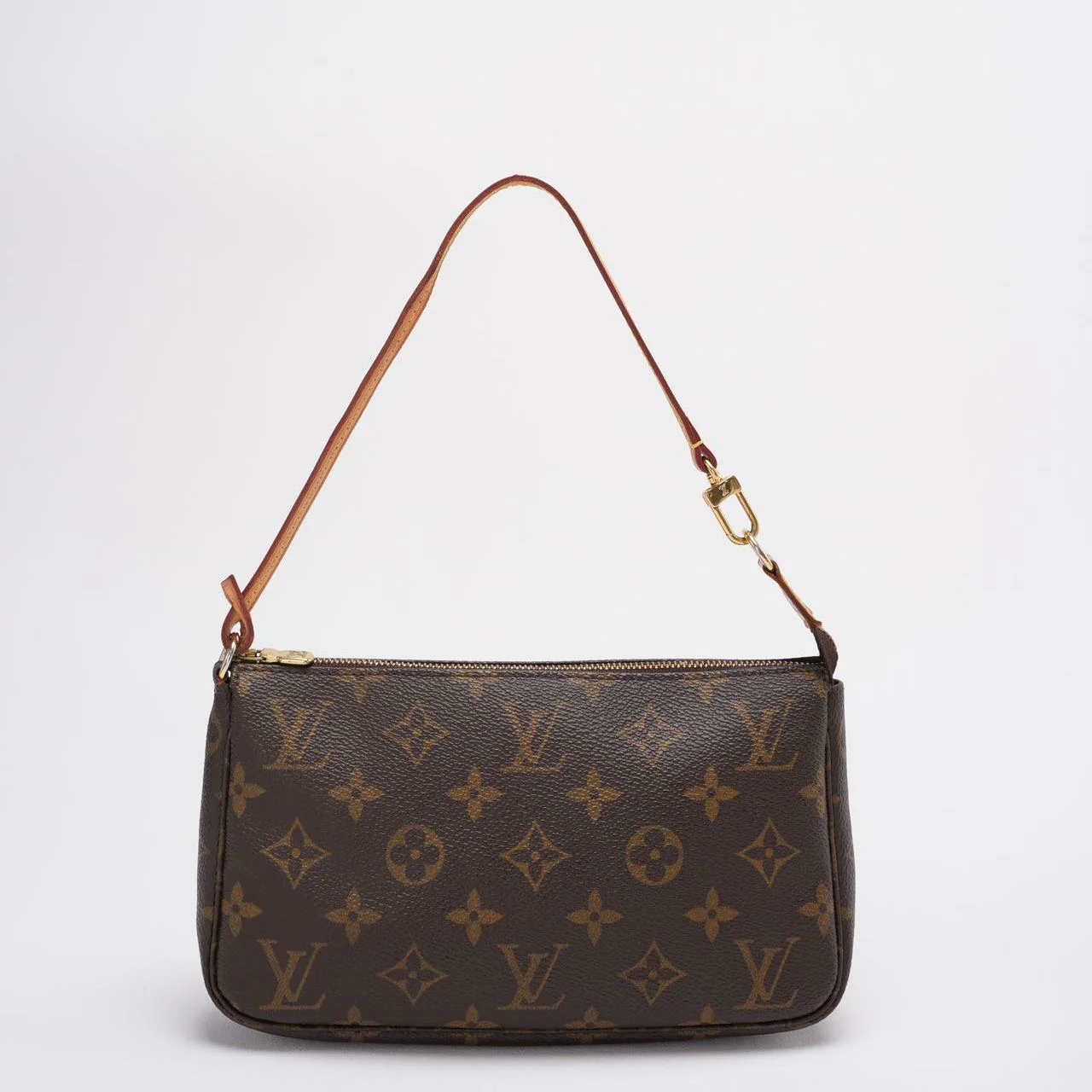 Louis Vuitton Pochette Monogram Canvas Accessoires Pouch Brown Front