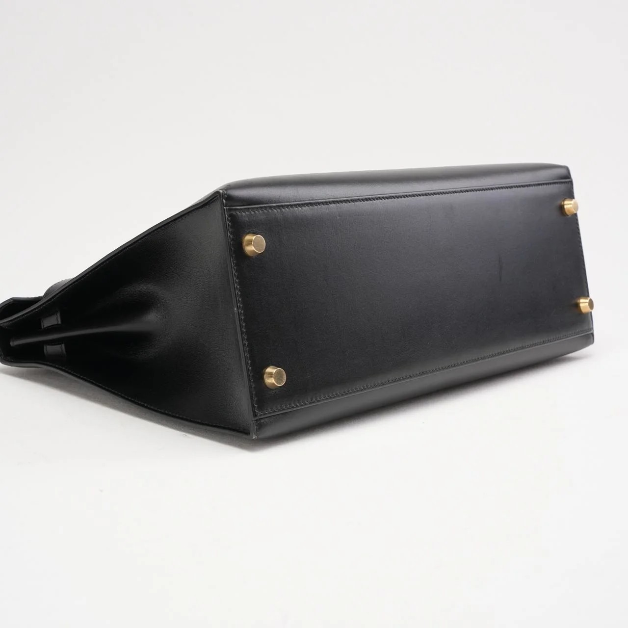 Hermes Black Kelly 32 Sellier in Box Leather 2000