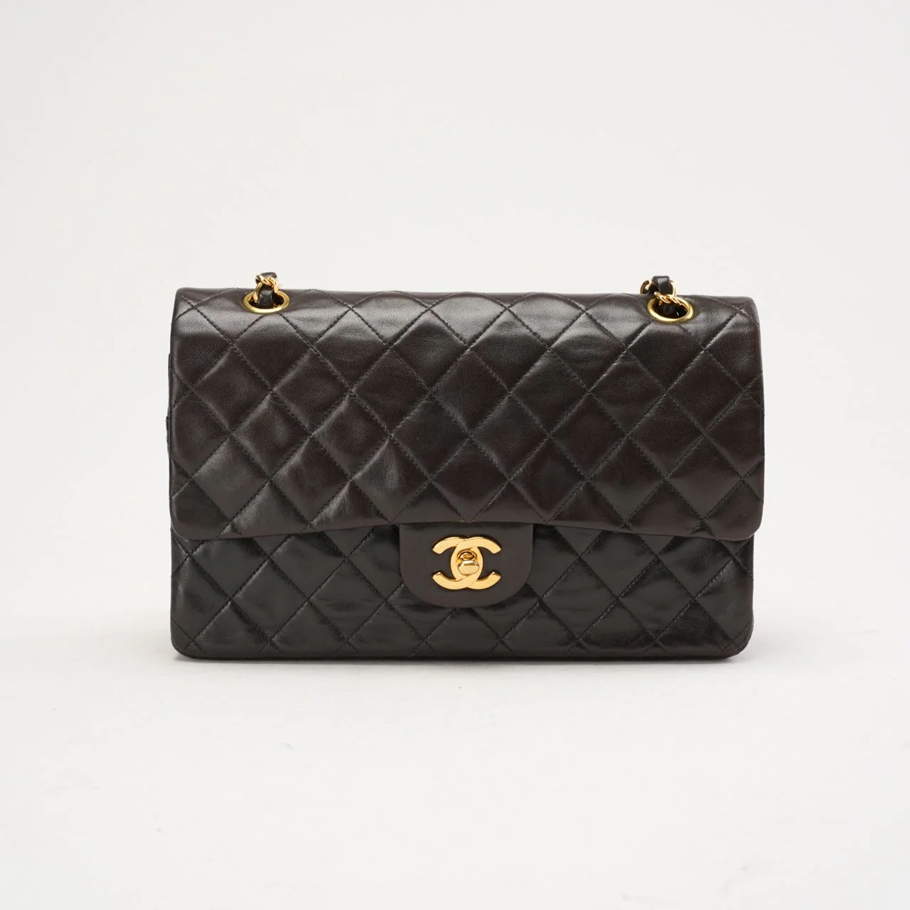 Chanel Vintage Medium Classic Double Flap Leather Black 1999