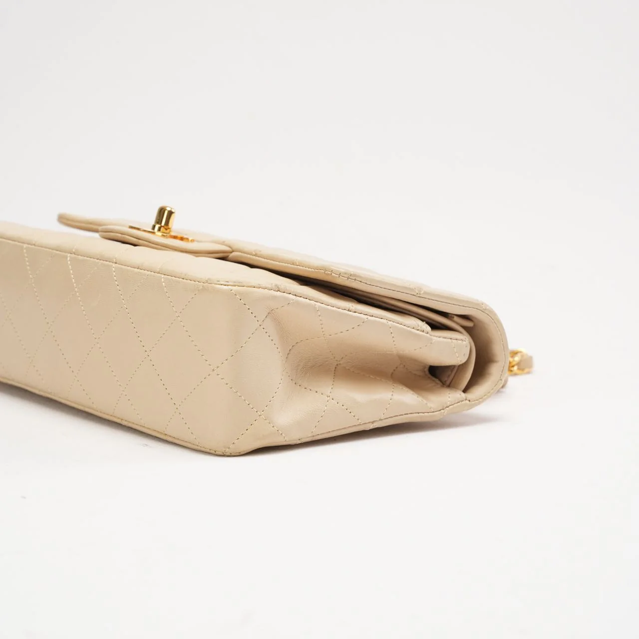 Chanel Vintage Beige Small Classic Double Flap Bag 1994