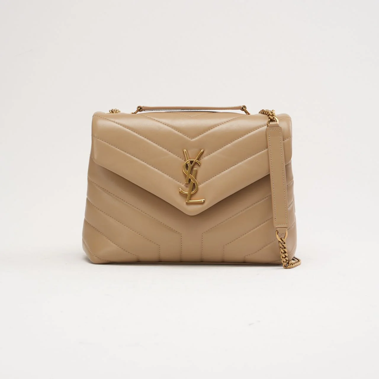 Saint Laurent Small Loulou Leather Dark Beige 2019