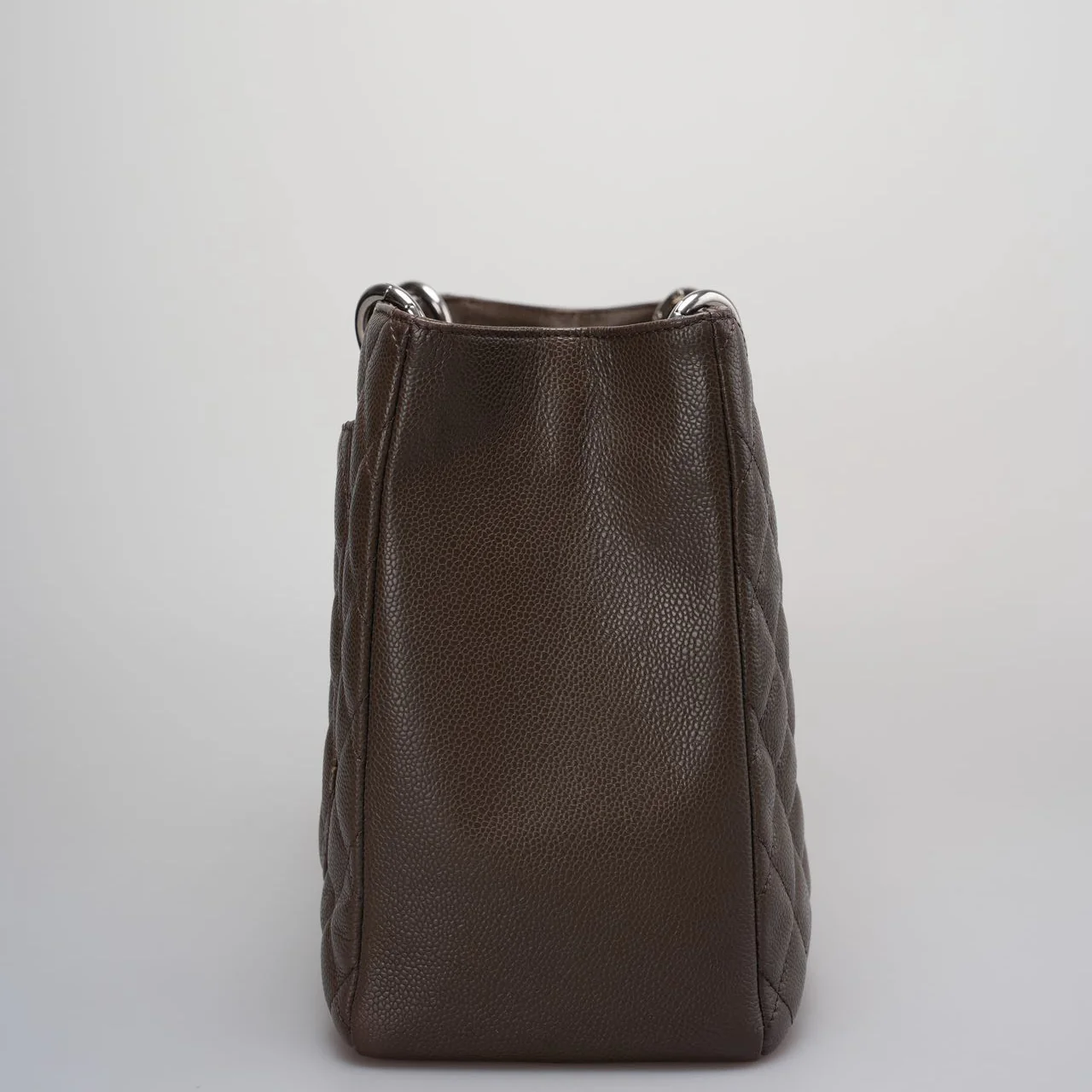 used-Chanel Brown GST Grand Shopping Tote Bag in Caviar Leather with Silver Hardware-MILOURA