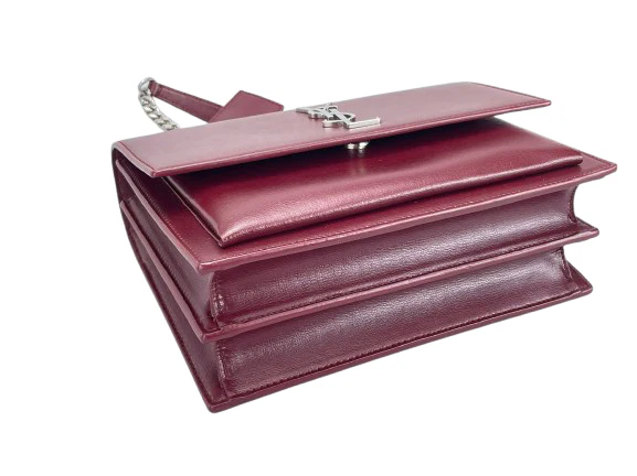 used-Saint Laurent Sunset bag in Burgundy-MILOURA