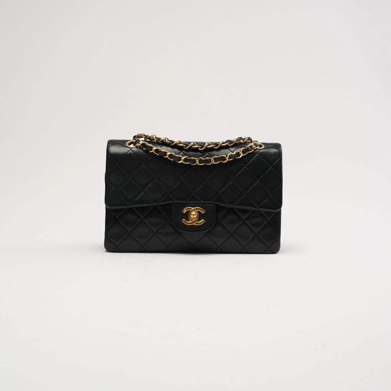 Chanel Vintage Timeless Small Double Flap Lamb Black 1991