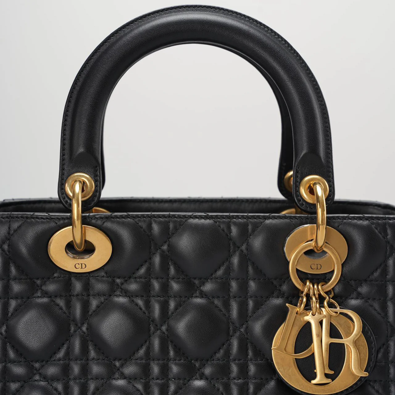 Christian Dior Black Medium Lambskin Leather with Gold Hardware from 2017