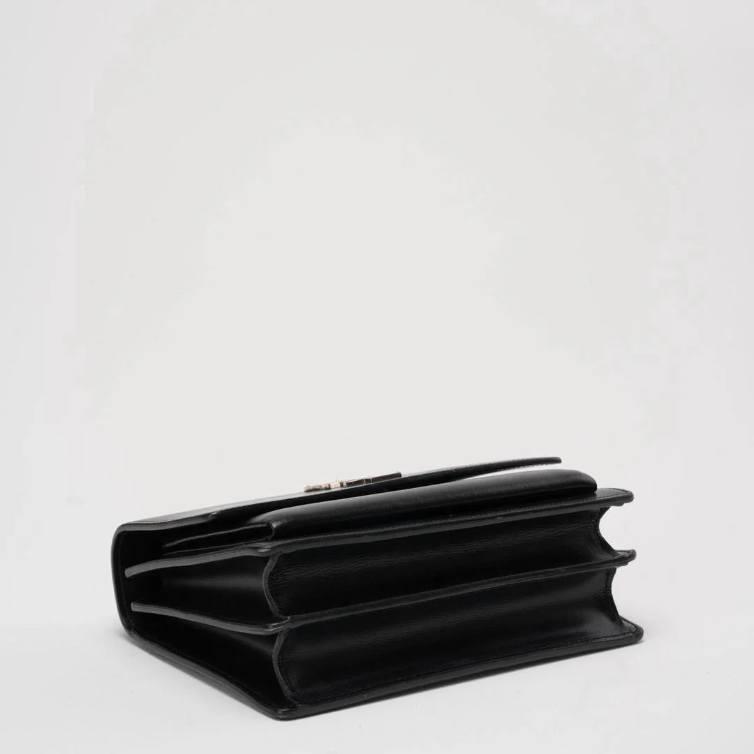 Saint Laurent Black Calfskin Medium Monogram Sunset