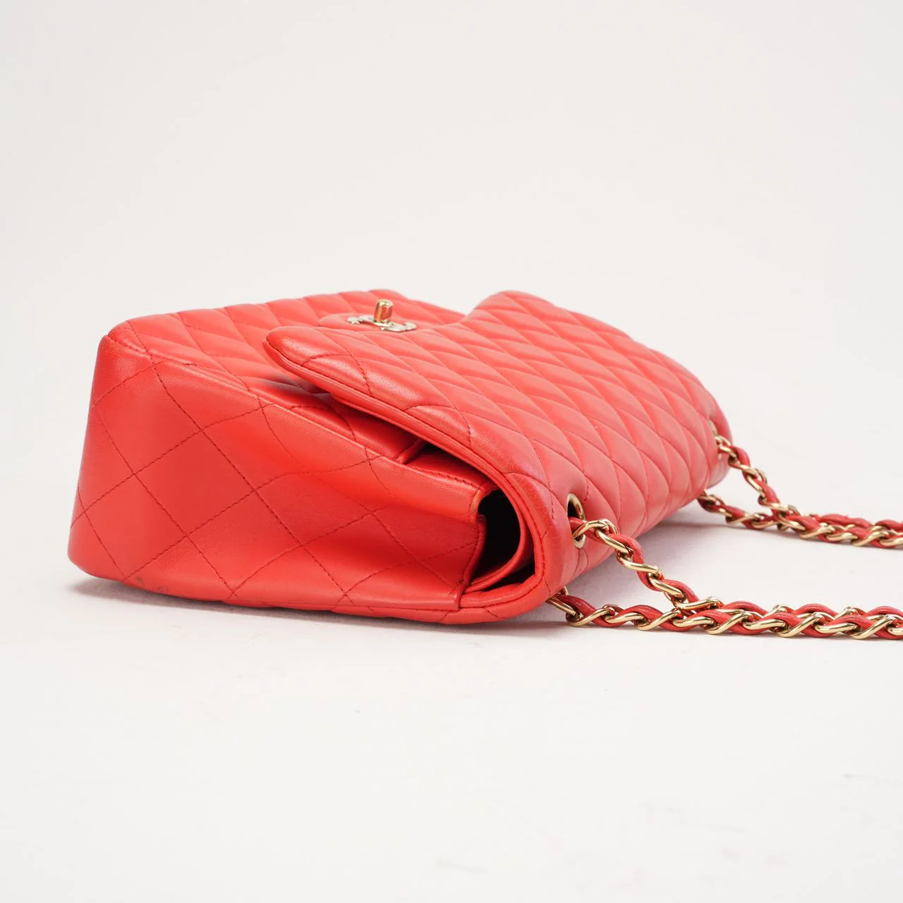 Chanel Classic Jumbo Double Flap Lambskin Red 2017