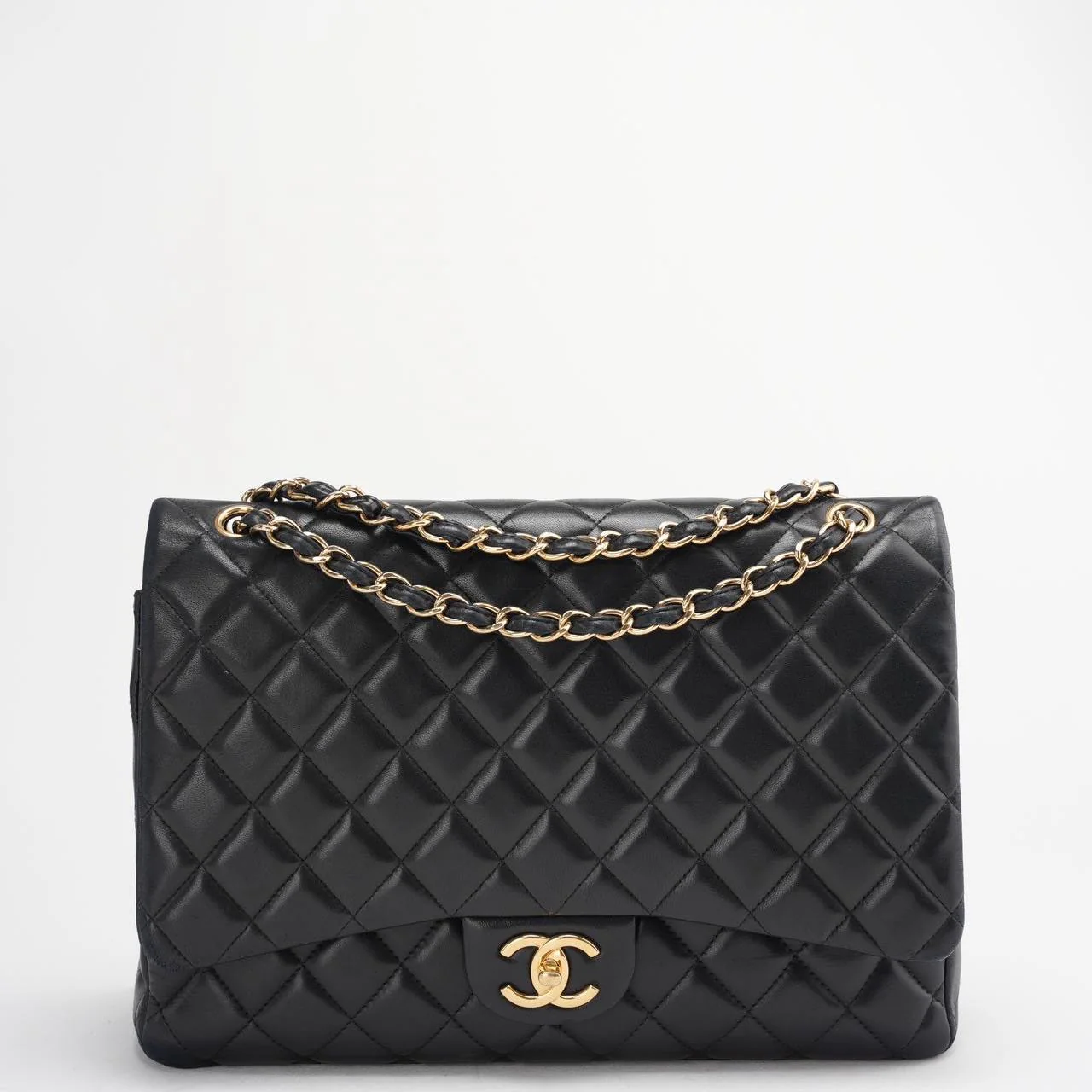 Chanel Black Maxi Classic Double Flap Bag Quilted