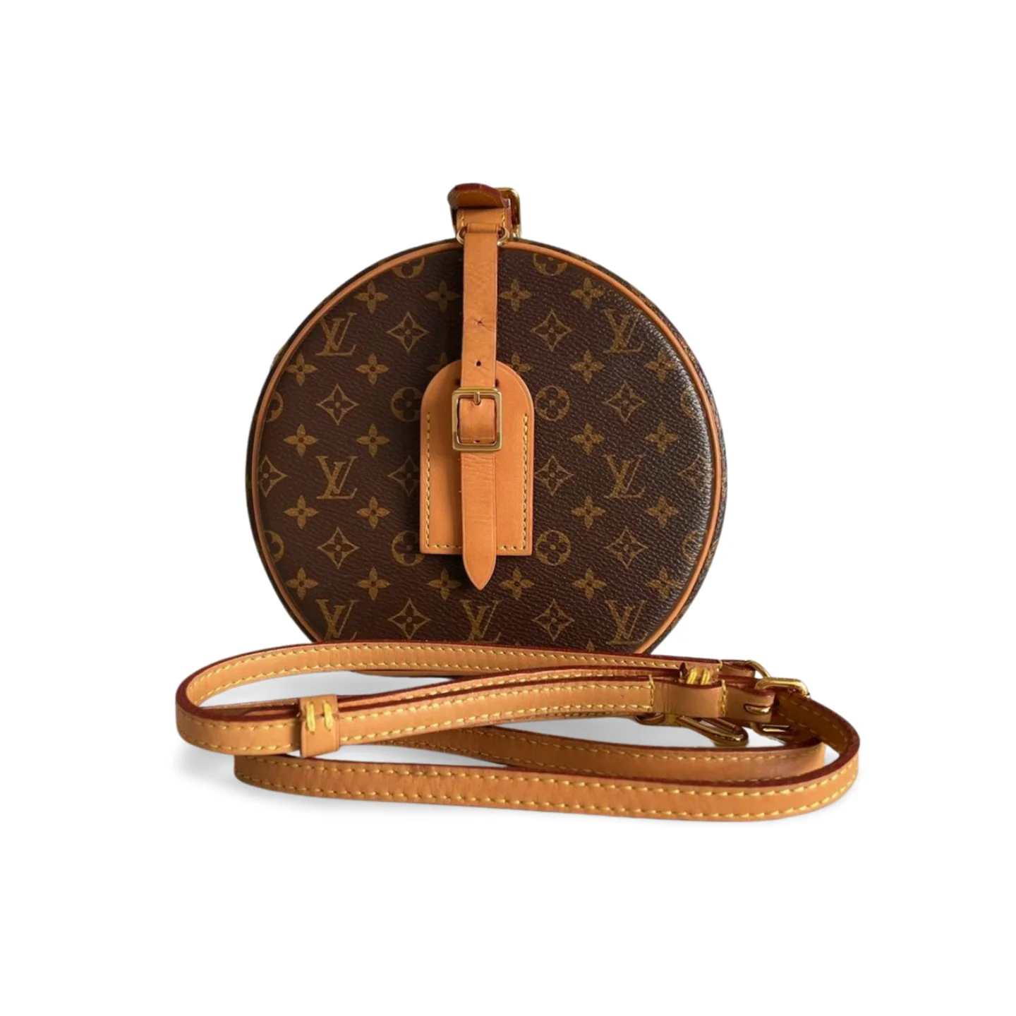 used-Louis Vuitton Monogram Canvas Petite Boite Chapeau Cross-Body Bag with Gold Hardware-MILOURA